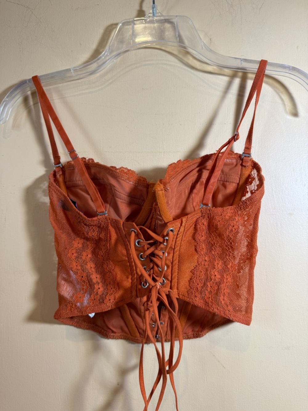Edikted Rust Lace Bustier Corset Top , size S - Picture 2 of 7